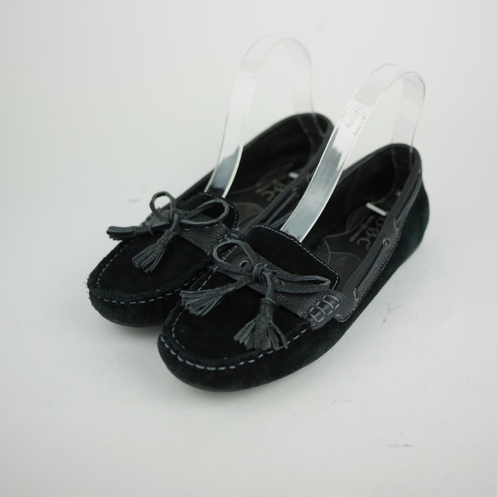 BOC BORN CONCEPT Women's 7 - Black suede leather loafers comfort slip on shoes